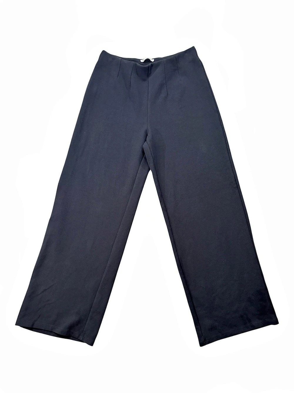 Zara Wide Leg Pants, Soft Ponte, Size Medium, Charcoal Gray, 29L
